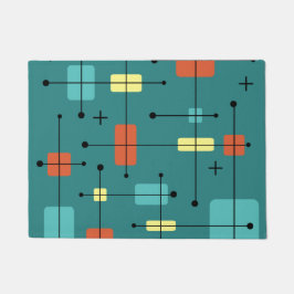 Runde Rechtecke Quadrate Aquamarin Fußmatte