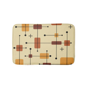Runde Rechtecke Quadrate Orange Badematte