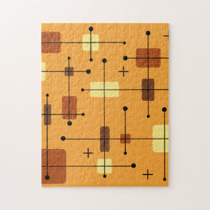 Runde Rechtecke Quadrate Orange Puzzle