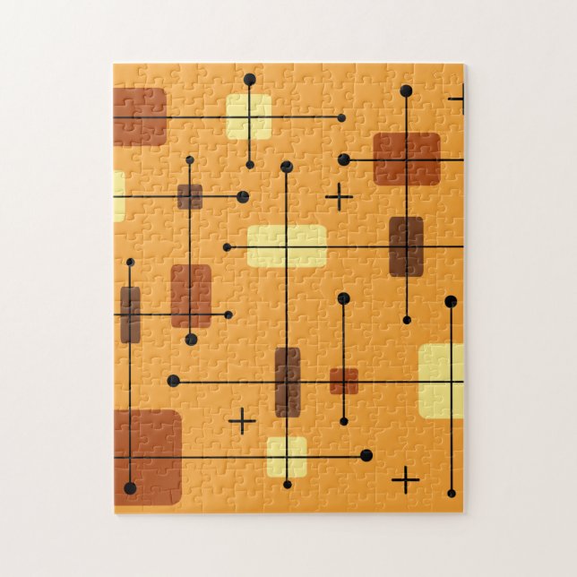 Runde Rechtecke Quadrate Orange Puzzle (Vertikal)