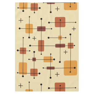 Runde Rechtecke Quadrate Orange Tischdecke