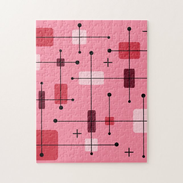 Runde Rechtecke Quadrate rosa Puzzle (Vertikal)