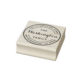 Runde Rücksendeadresse des Logos für Familiennamen Gummistempel