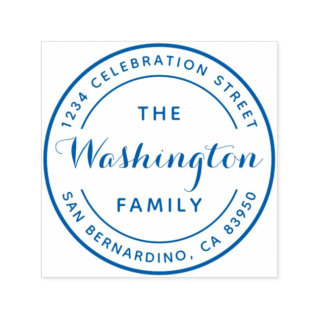 Runde Rücksendeadresse des Logos für Familiennamen Permastempel (Design)