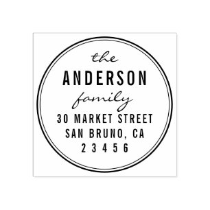 Runde Rücksendeadresse für benutzerdefinierte Skri Gummistempel