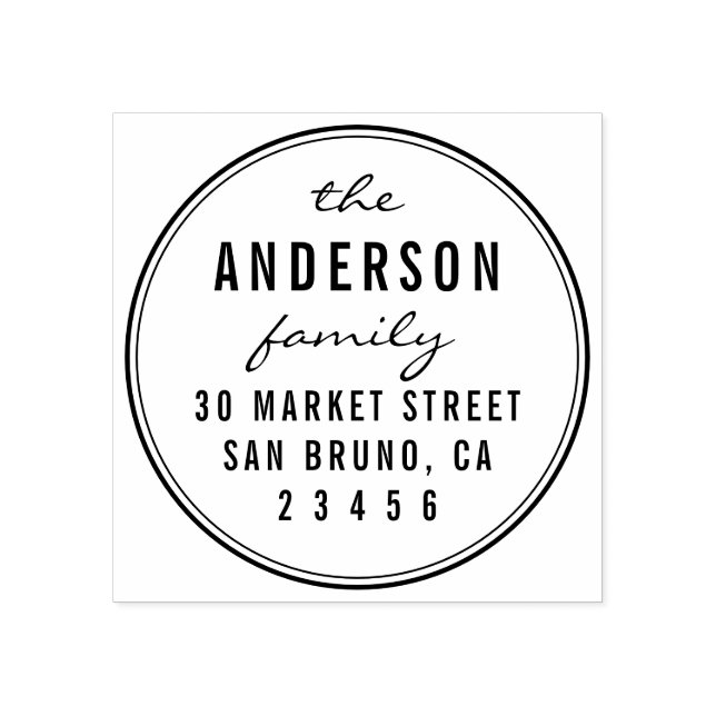 Runde Rücksendeadresse für benutzerdefinierte Skri Gummistempel (Prägung)