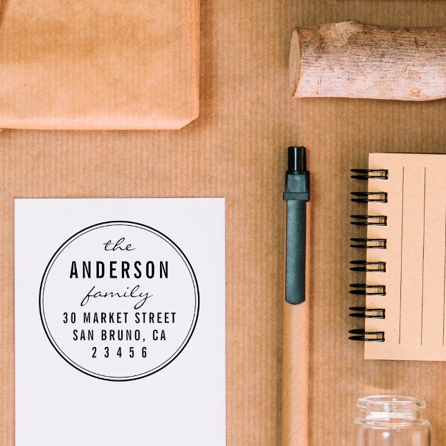 Runde Rücksendeadresse für benutzerdefinierte Skri Permastempel (Von Creator hochgeladen)