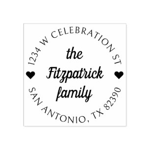 Runde Rücksendeadresse für den Namen einer Skriptf Gummistempel