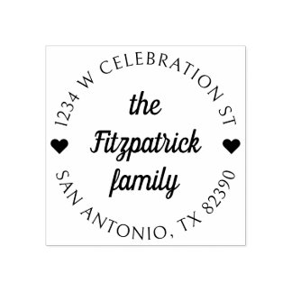 Runde Rücksendeadresse für den Namen einer Skriptf Gummistempel