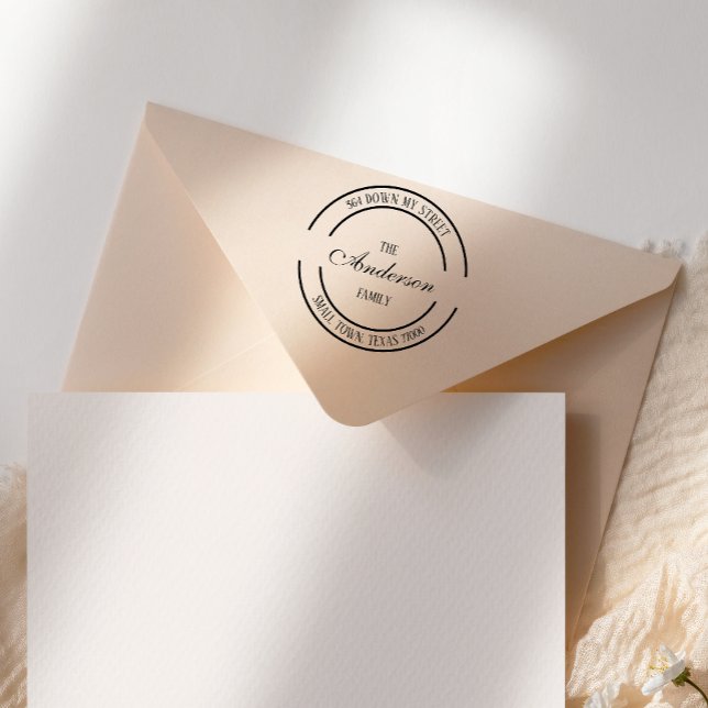 Runde Rücksendeadresse für moderne Logofamilien Permastempel (Von Creator hochgeladen)