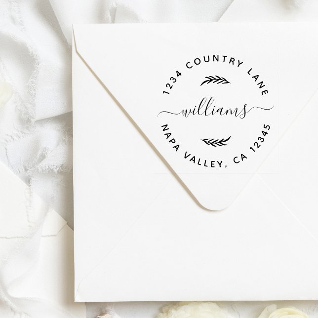 Runde Rücksendeadresse mit benutzerdefinierten Fam Gummistempel (Von Creator hochgeladen)