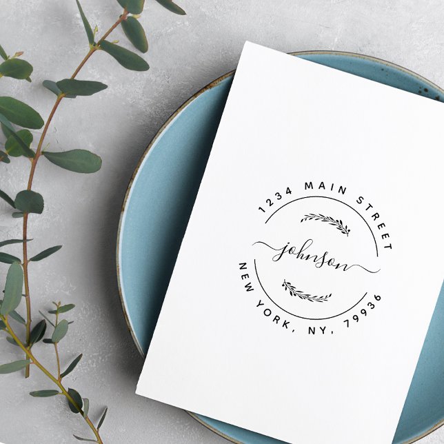 Runde Rücksendeadresse mit benutzerdefinierten Fam Gummistempel (Von Creator hochgeladen)