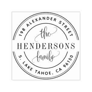 Runde Rücksendeadresse Permastempel