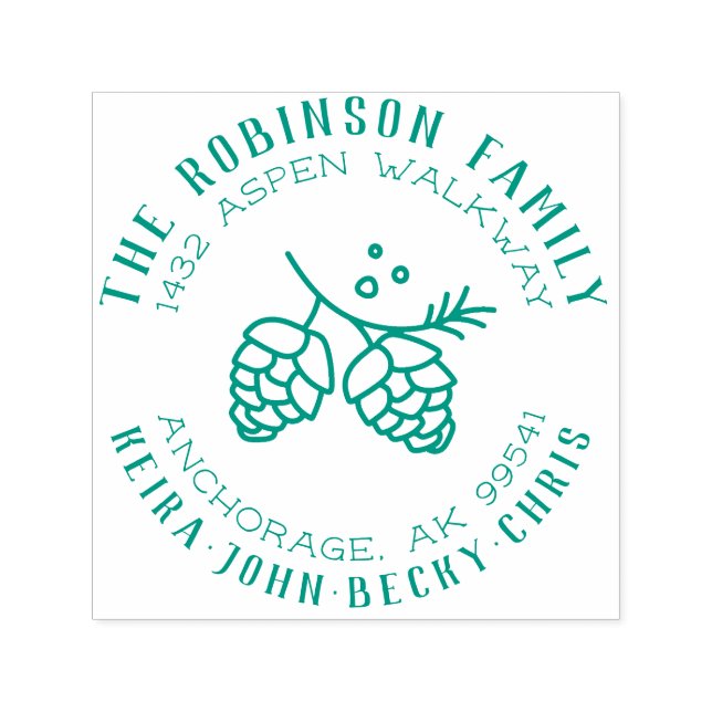 Runde rustikale Kieferknochen Rücksendeadresse Permastempel (Design)