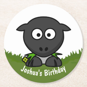 Runde Schafe Runder Pappuntersetzer