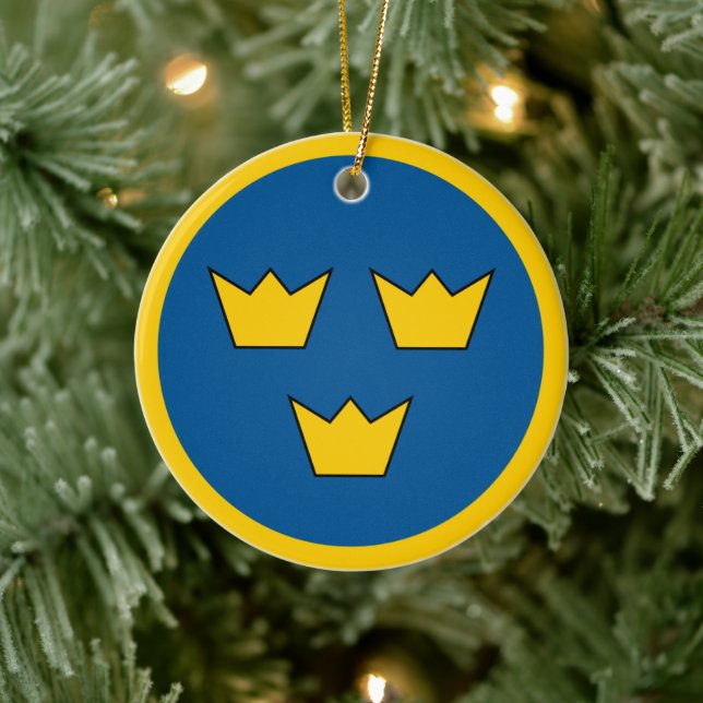 Runde Scheibe Schwedens Keramik Ornament (Baum)