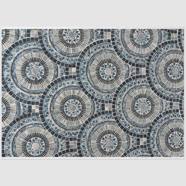 Runde Seashell-Mosaik-Hintergrund-Muster Dekoupage Seidenpapier (Vorderseite)