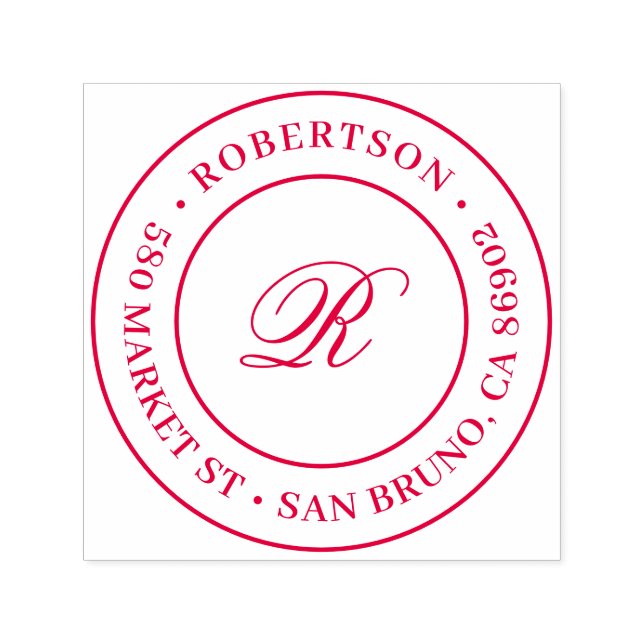 Runde Skriptfamilienname Rücksendeadresse Permastempel (Design)