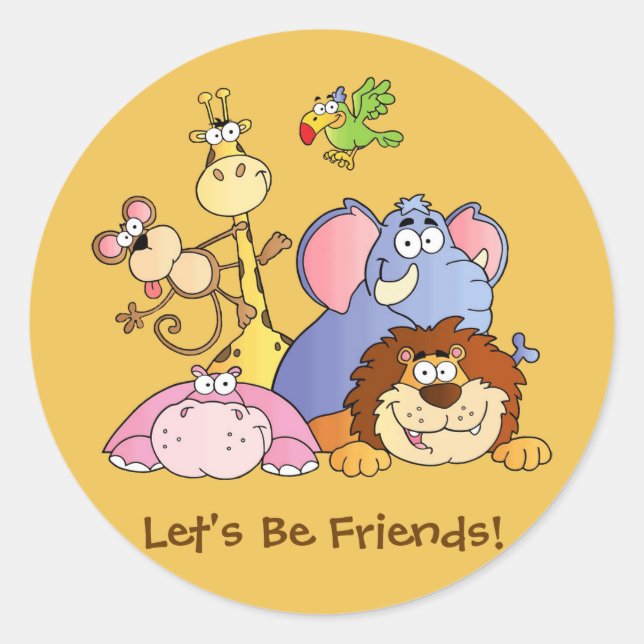 Runde Sticker - Jungle Tiere (Vorderseite)