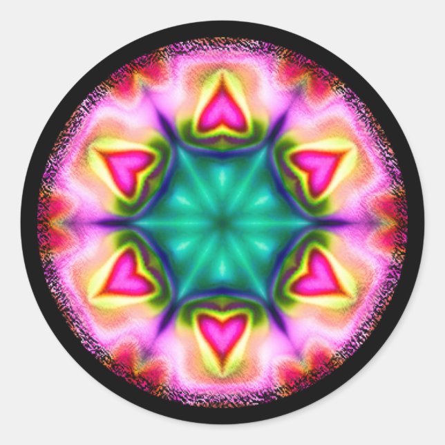 Runde Sticker mit Herz (Vorderseite)