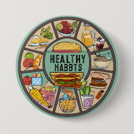 "Runde Strahlung: Verfolgen gesunder Lebensgewohnh Button