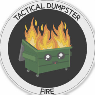 Runde Tactical Dumpster Feuer militärischer Art De Aufkleber