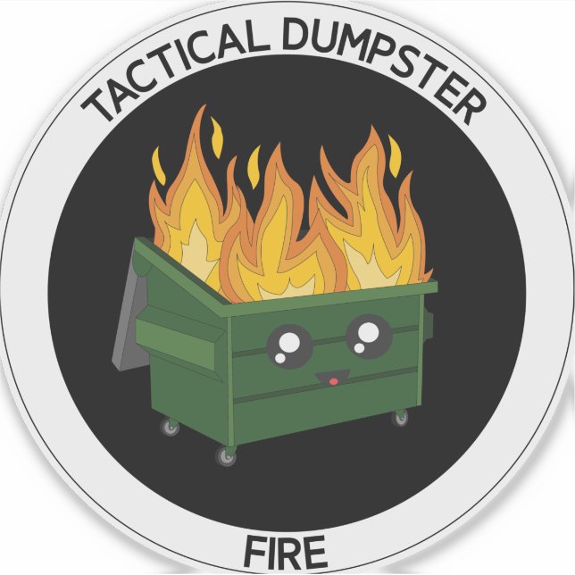 Runde Tactical Dumpster Feuer militärischer Art De Aufkleber (Vorderseite)