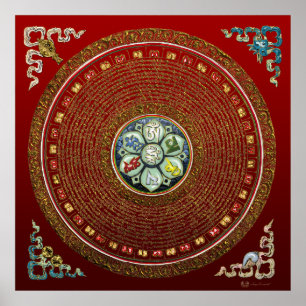 Runde Tibetan "OM" Mantra Mandala Poster