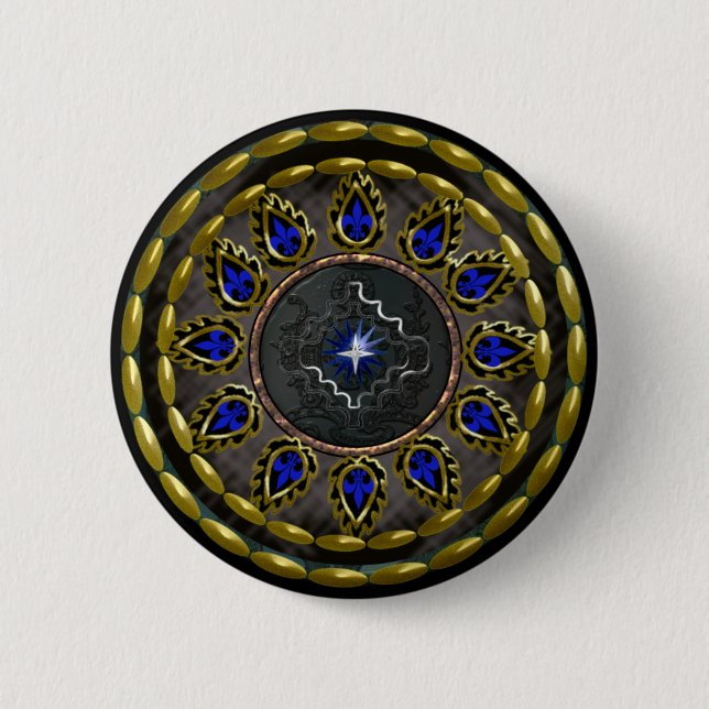 runde Trauer des Sternes Button (Vorderseite)