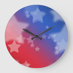 Runde Uhr für rote, weiße und blaue Steine