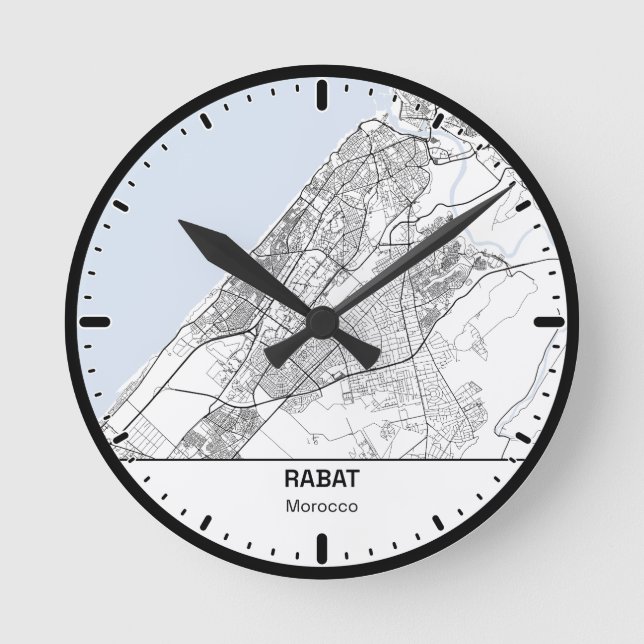 Runde Uhr Rabat Clock City Line Art (Vorderseite)