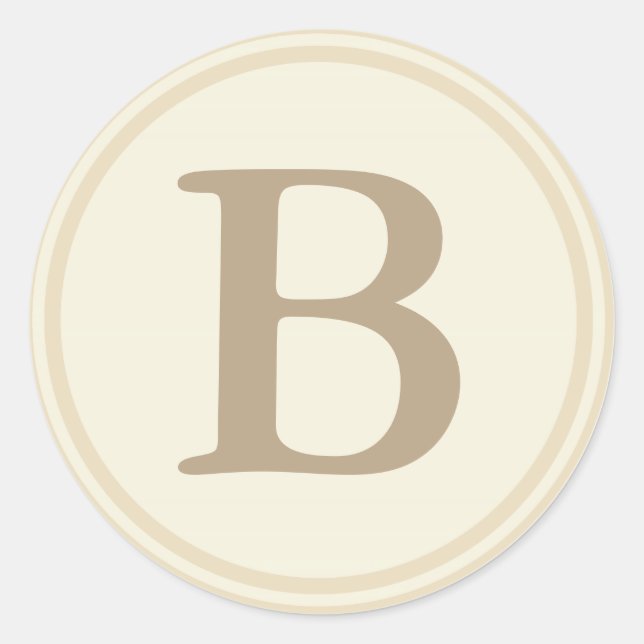Runde Umschlag Aufkleber mit Monogram - Cream & Ec (Vorderseite)