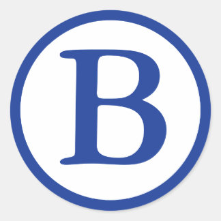 Runde Umschlag Aufkleber mit Monogram - Navy Blue