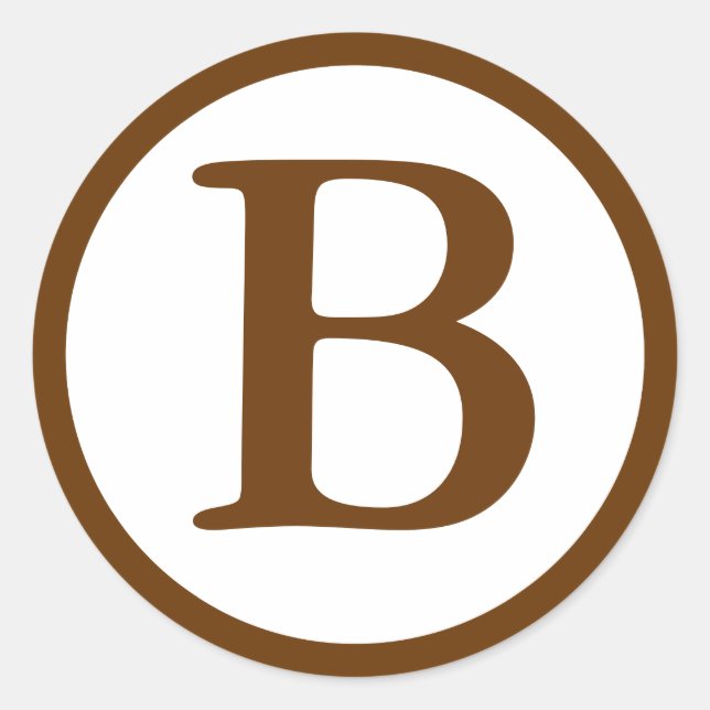 Runde Umschlag Aufkleber mit Monogramm - mittelbra (Vorderseite)