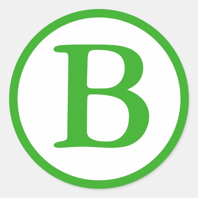 Runde Umschlag Aufkleber mit Monogramm - mittelgrü (Vorderseite)