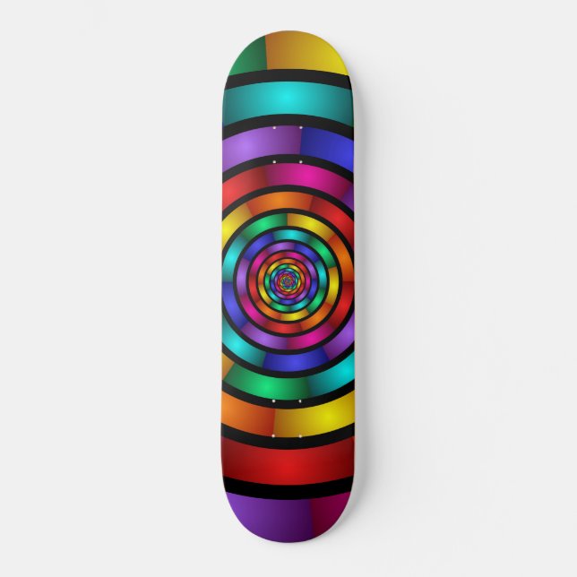 Runde und psychedelische Fraktal Art Skateboard (Vorderseite)