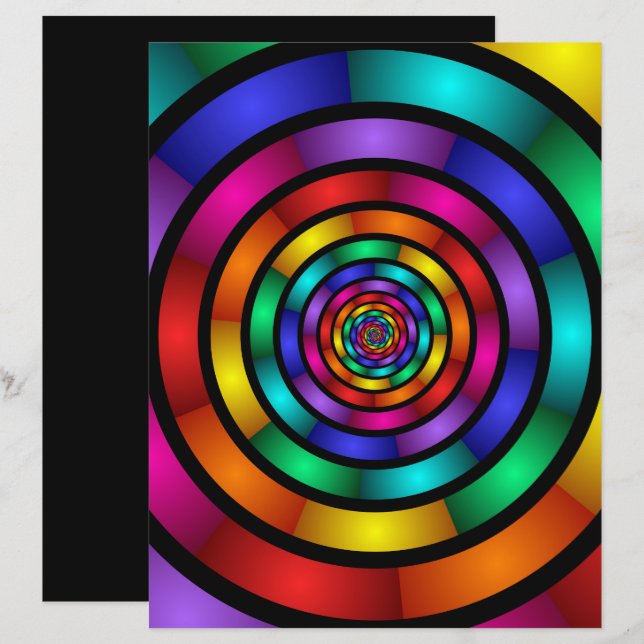 Runde und psychedelische Fraktal Kunst (Vorne/Hinten)