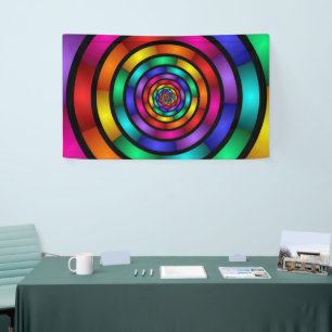 Runde und psychedelische Fraktal Kunst Banner