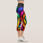 Runde und psychedelische Fraktal Kunst Capri Leggings<br><div class="desc">Psychedelische, bunte Fraktal-Kunst, modern abstrakt und hell. Ein einzigartiges, glänzendes und dekoratives rundes Muster mit kühnen Farben. Design für Ihre außergewöhnlichen hypnotisierenden Capri Leggings und mehr.</div>