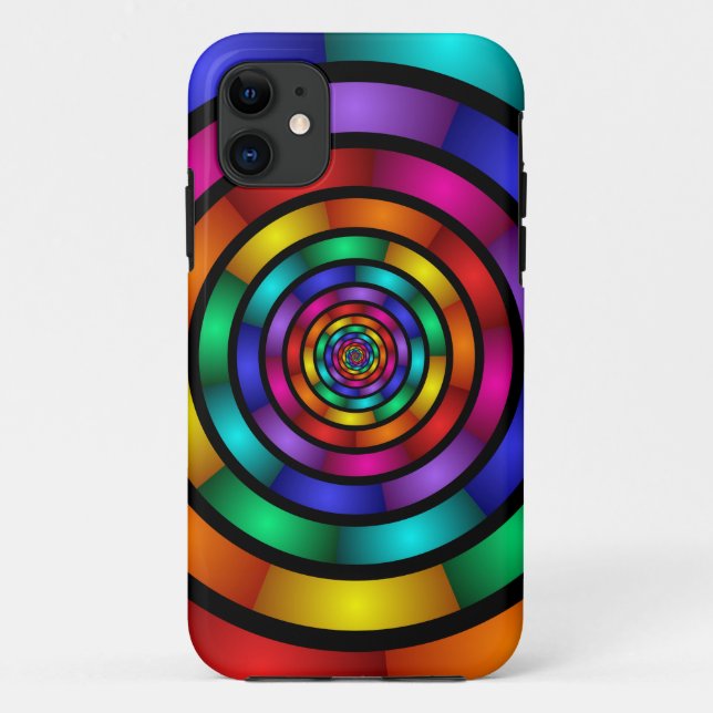 Runde und psychedelische Fraktal Kunst Case-Mate iPhone Hülle (Rückseite)