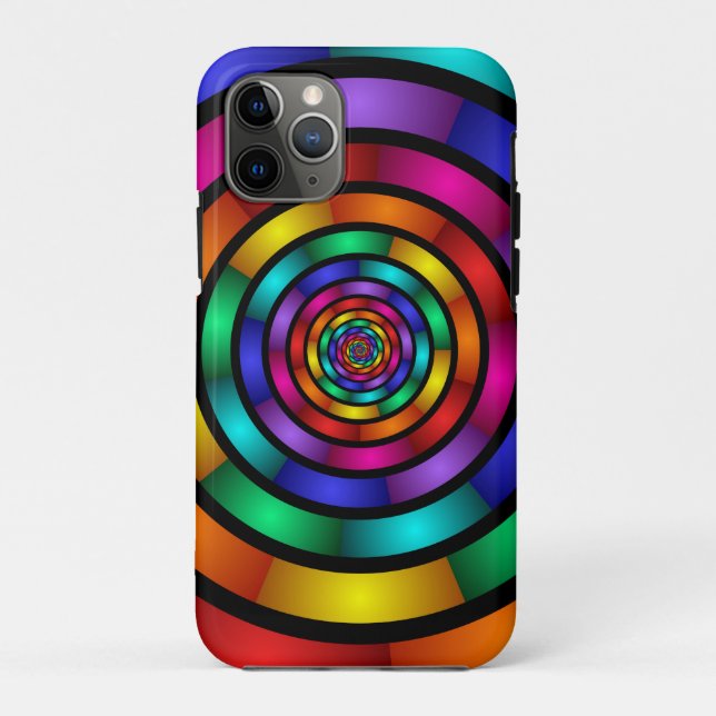 Runde und psychedelische Fraktal Kunst Case-Mate iPhone Hülle (Rückseite)