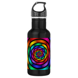 Runde und psychedelische Fraktal Kunst Edelstahlflasche