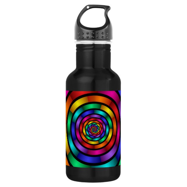 Runde und psychedelische Fraktal Kunst Edelstahlflasche (Vorderseite)