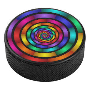Runde und psychedelische Fraktal Kunst Eishockey Puck