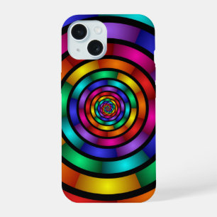 Runde und psychedelische Fraktal Kunst iPhone 15 Hülle