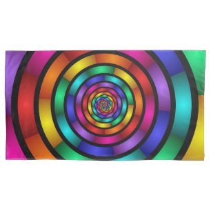 Runde und psychedelische Fraktal Kunst Kissenbezug