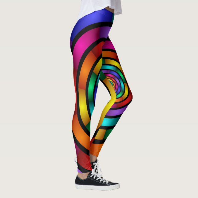 Runde und psychedelische Fraktal Kunst Leggings (Rechts)
