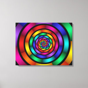Runde und psychedelische Fraktal Kunst Leinwanddruck