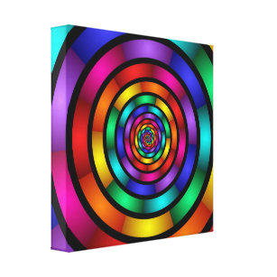 Runde und psychedelische Fraktal Kunst Leinwanddruck