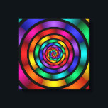 Runde und psychedelische Fraktal Kunst Leinwanddruck<br><div class="desc">Ein hypnotisierendes Kunstwerk voller leuchtender Farben. Design für Ihre Leinwand und mehr.</div>